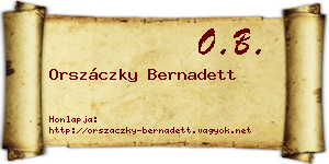 Orszáczky Bernadett névjegykártya