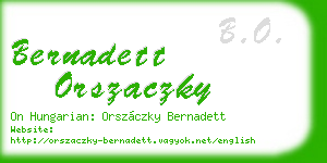 bernadett orszaczky business card